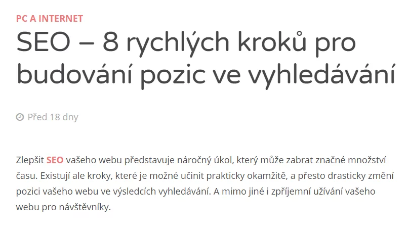 Jak správně psat PR články / SEO články – zjistěte, co jsou zač obrázek 7 SEO článek: 8 jednoduchých kroků pro výrazně lepší SEO