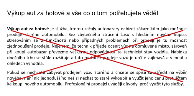 Jak správně psat PR články / SEO články – zjistěte, co jsou zač obrázek 39 Nefunkční úvod PR článku